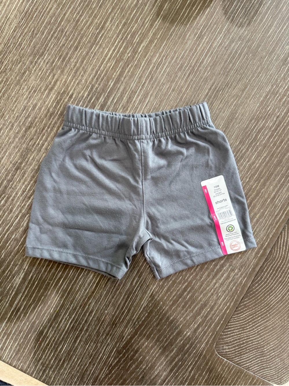 NWT Size 18 months Wonder Nation Gray Elastic Waist Shorts
